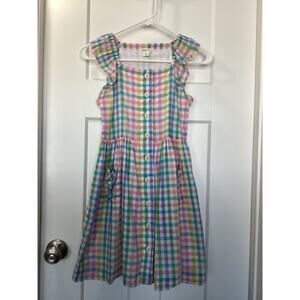 Crewcuts Factory‎ Girls' Colorful Plaid Button Front Dress Multicolor Size 10